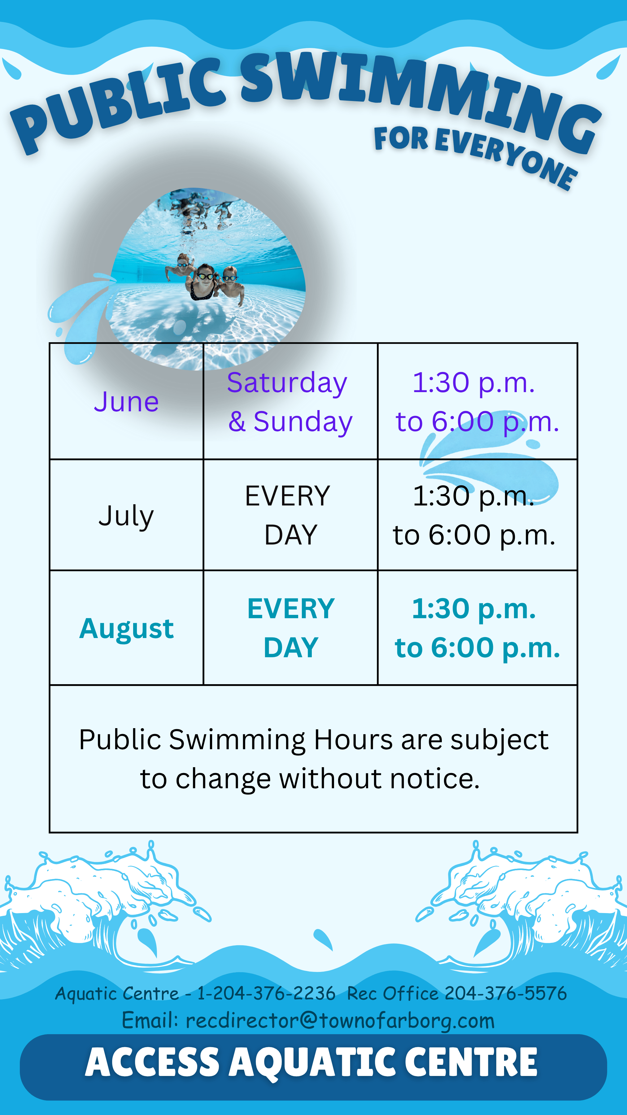 Public Swimming 2025